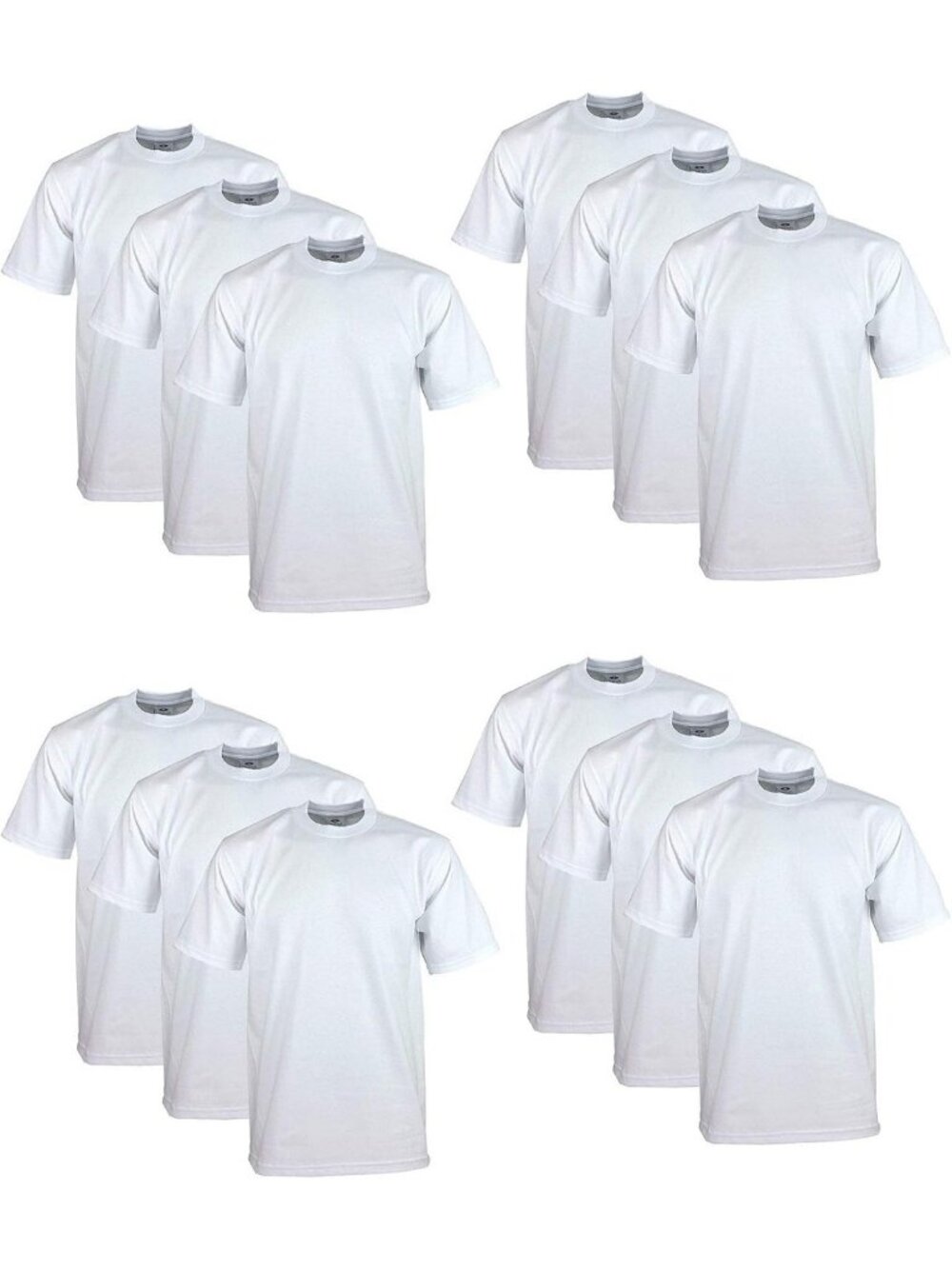 Heavyweight Cotton Crew Neck T-Shirt - 12-Pack Short Sleeve Essentials for Men